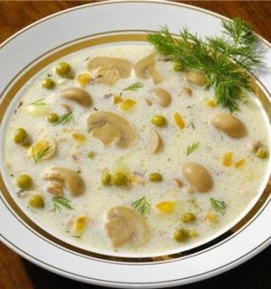 Рецепт сырного супа-жульена с курицей и шампиньонами